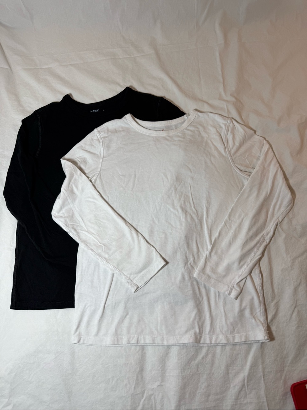 Cat & Jack Classic Long Sleeve Crewneck Tee - White & Black (3-Pack) Kids XL